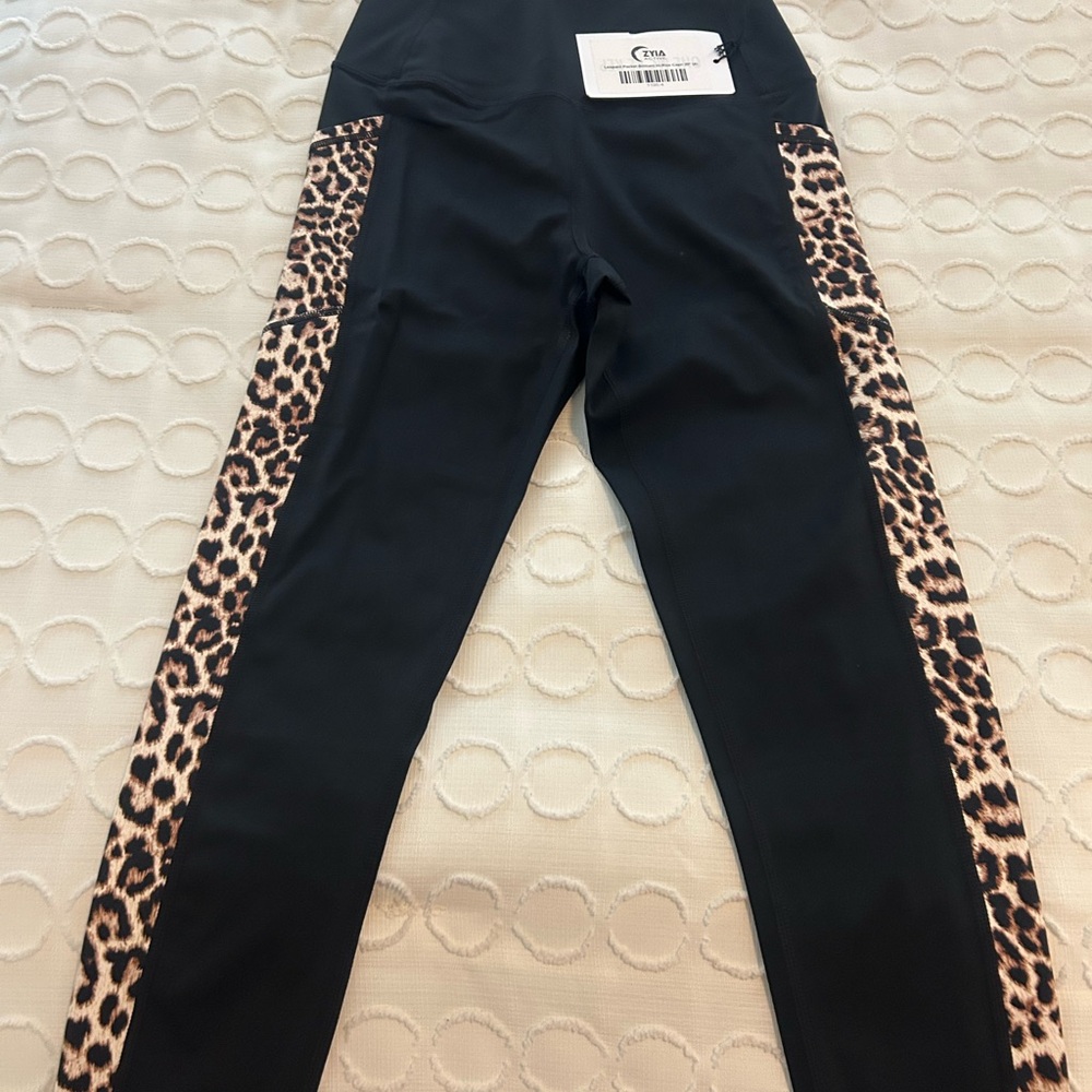 Stylish Black Leopard Print Kids Leggings